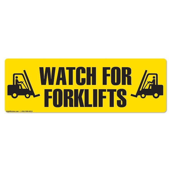 Signmission Watch For Forklifts 18in Non-Slip Floor Marker, 16" x 16", FD-R-16-99821 FD-R-16-99821 - main